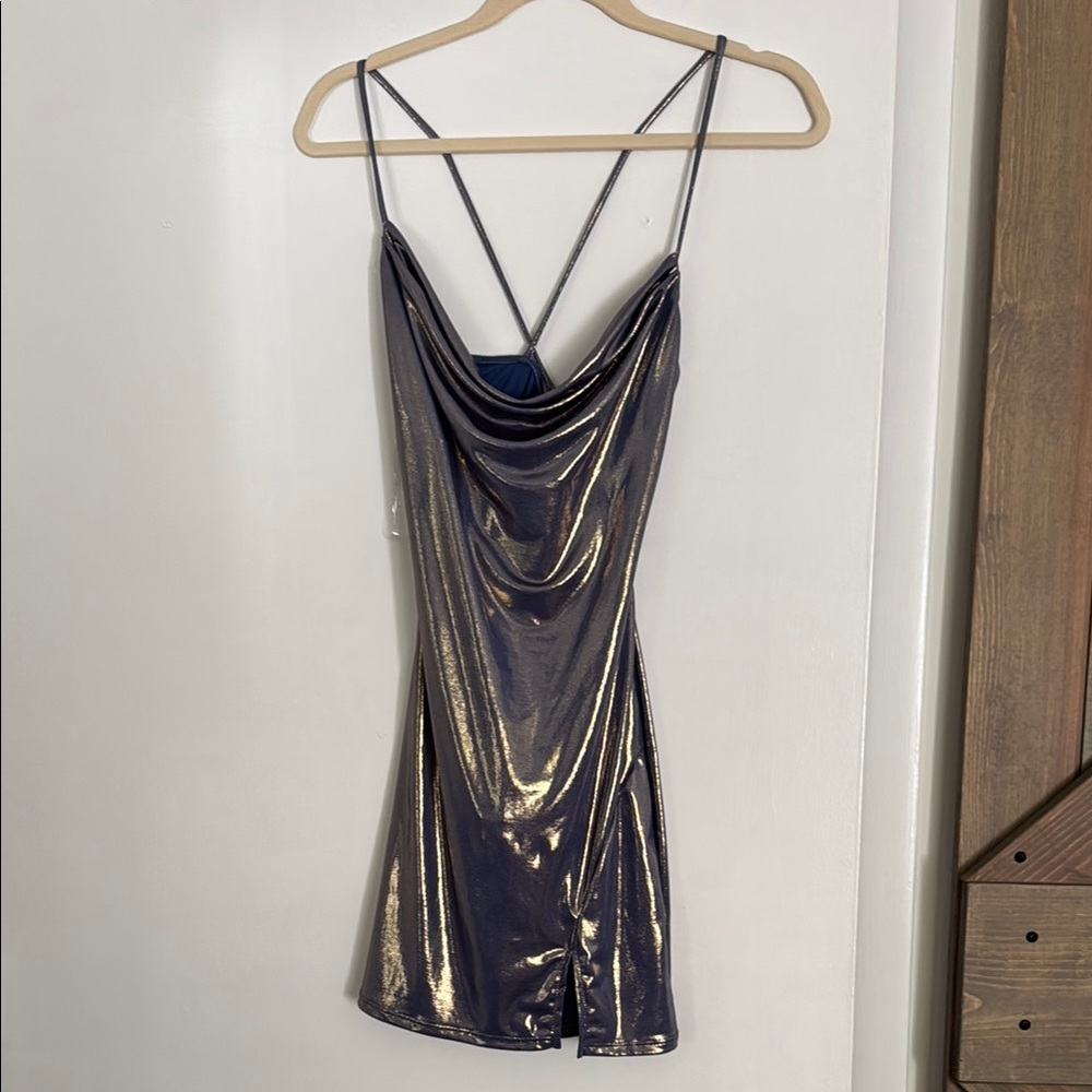 Metallic Strappy Dress